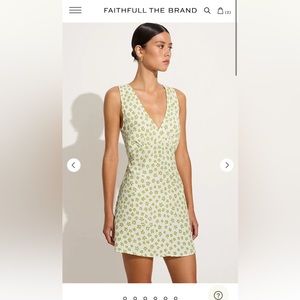 NWT Faithfull the Brand Penne Gita floral mini dress in light green